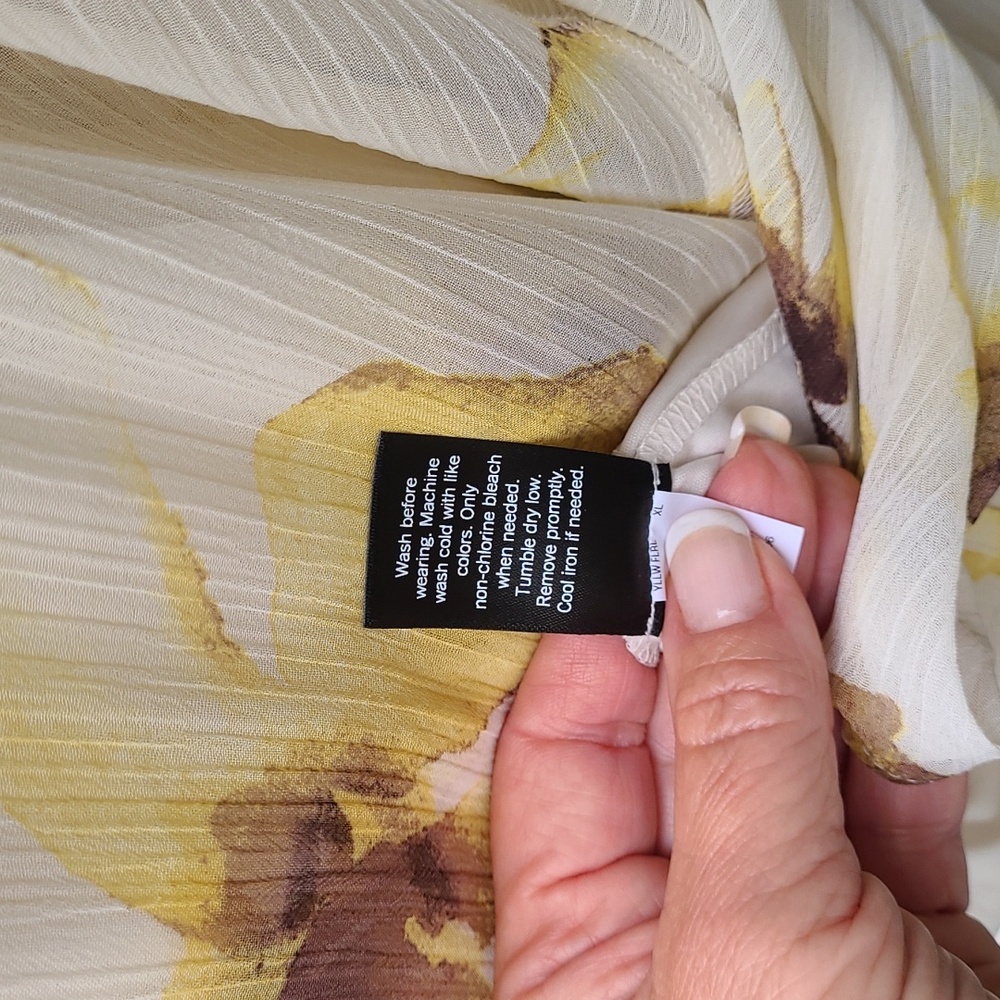 Simply Vera by Vera Wang Dress Floral Flowy Maxi Size XL - Picture 15 of 15